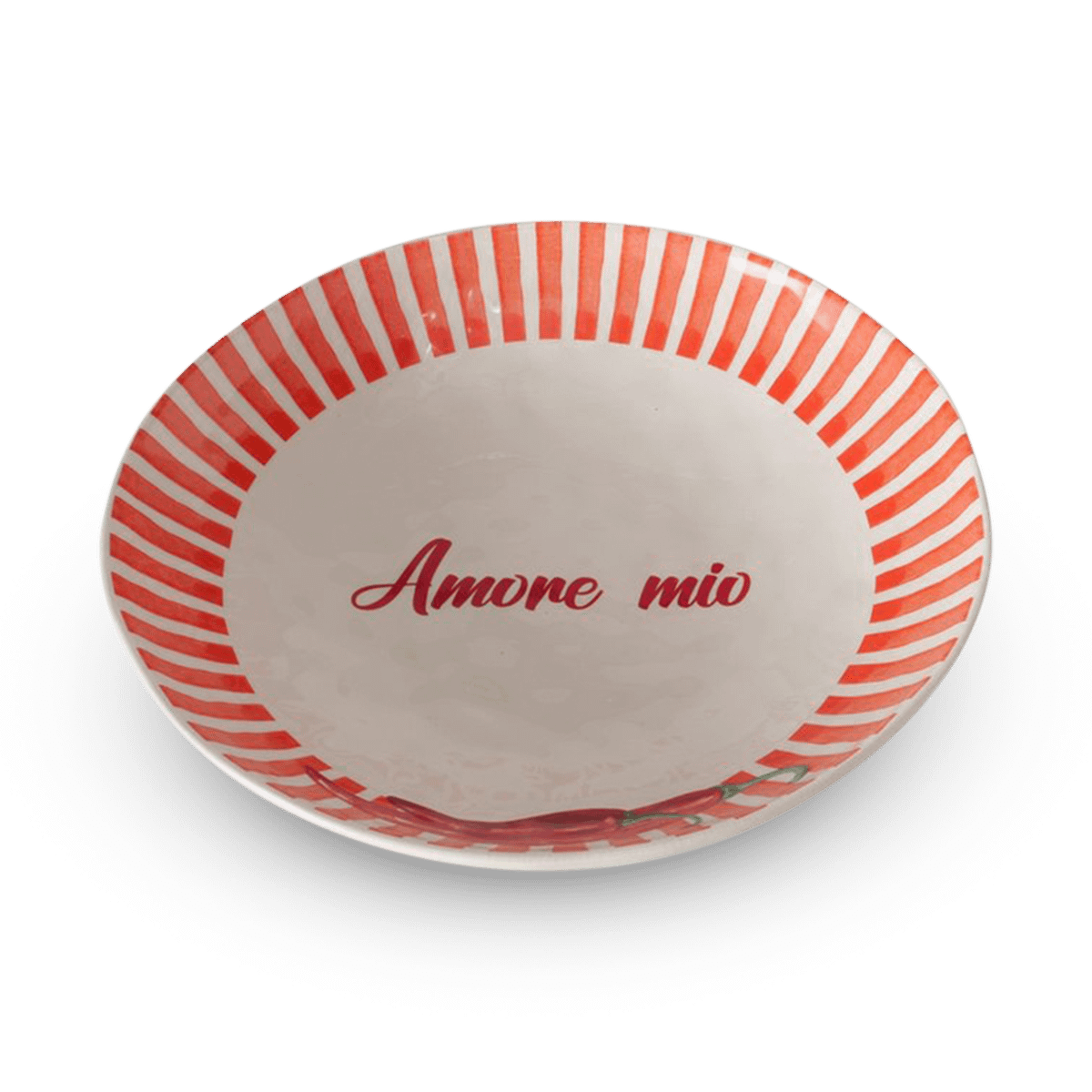 Schaal ROSINO Ø33 Porselein Wit/Rood 