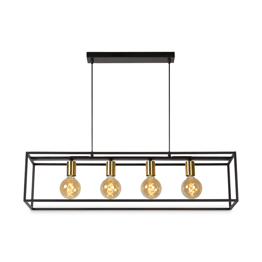 Hanglamp RUBEN 4-delig Zwart/Goud Hanglamp RUBEN 4-delig Zwart/Goud