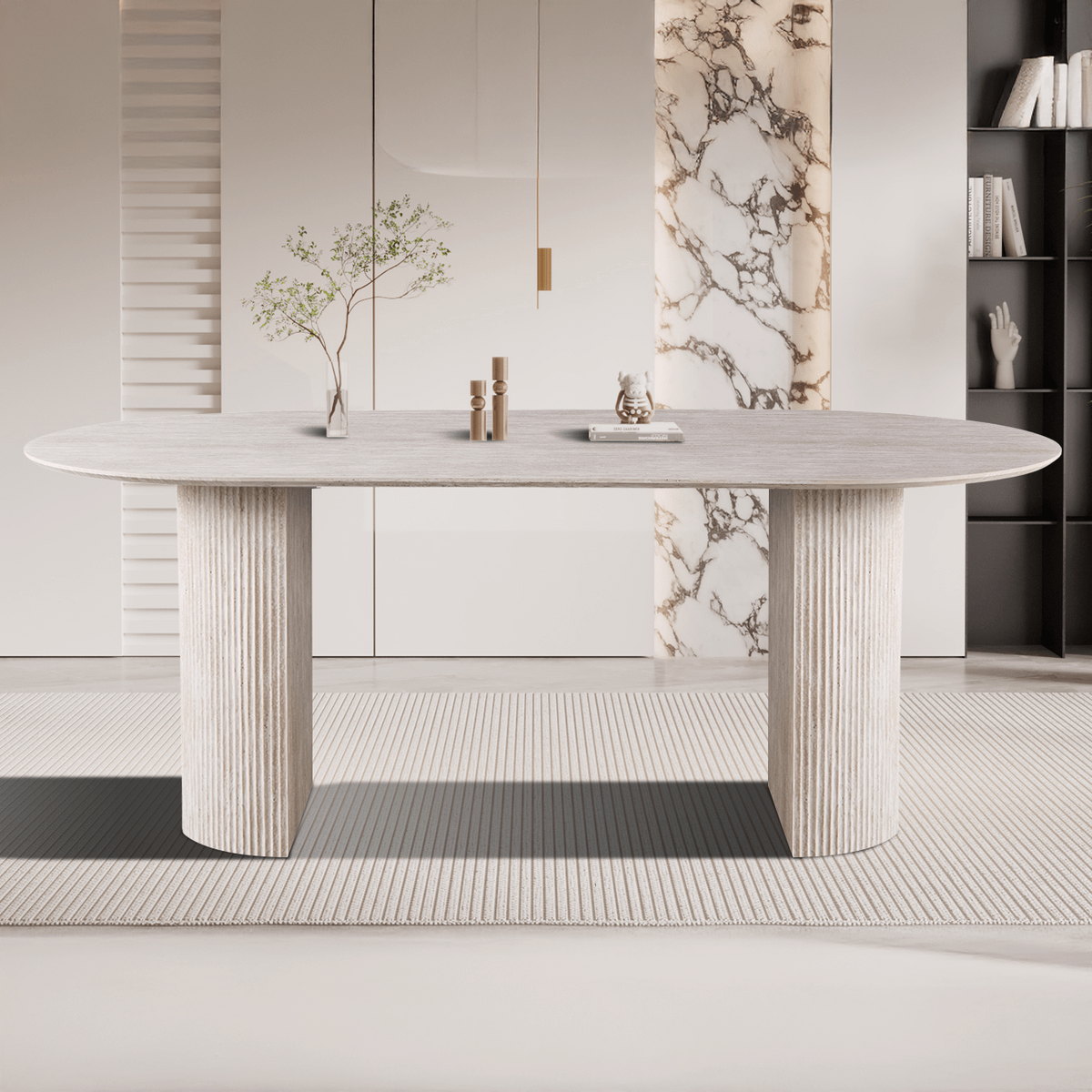 Eettafel PORTO 220x110 Travertijnlook