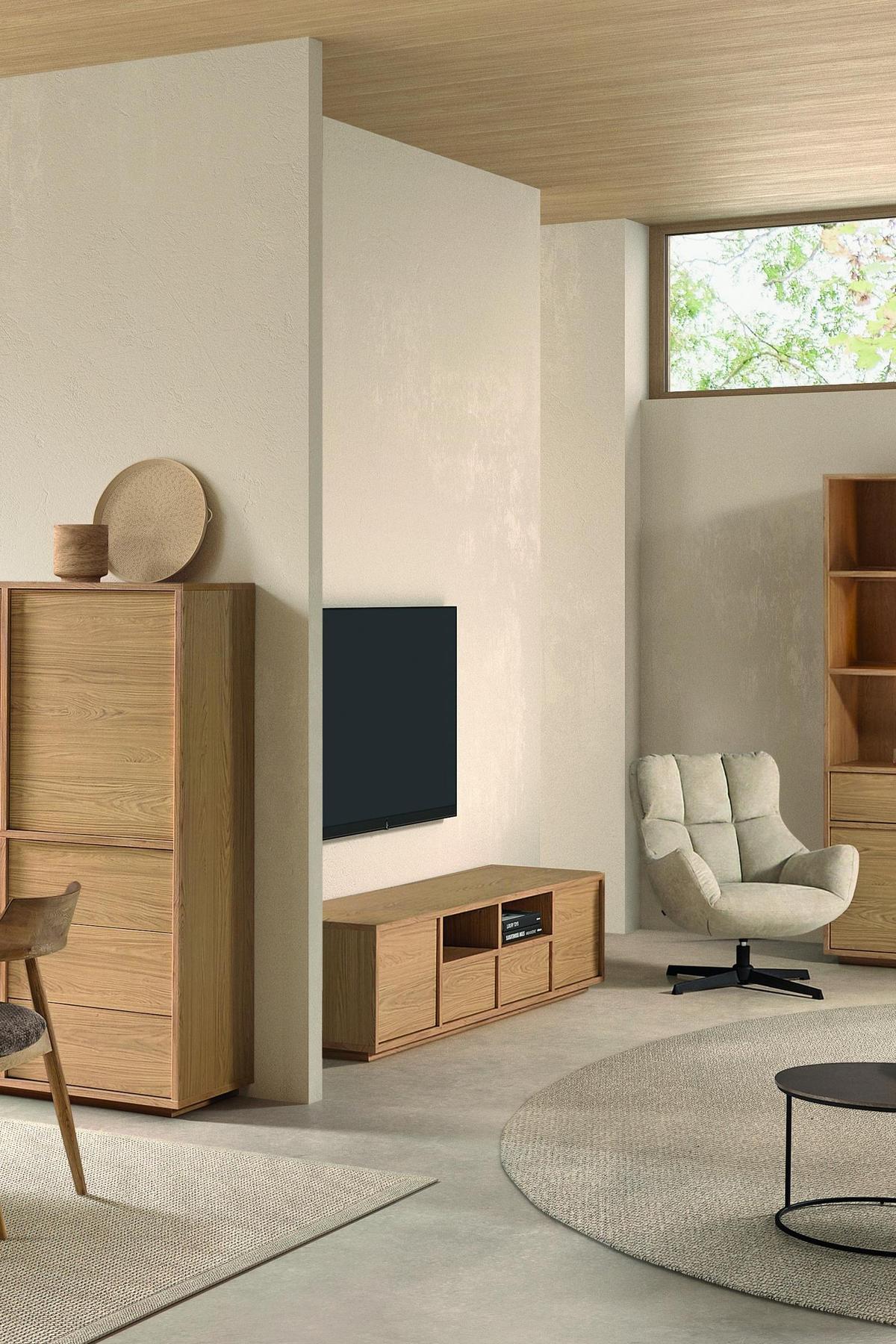 TV-meubel Yamato in lichte eikkleur