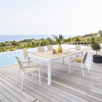 Armstoel DURELLA Beige/Acacia Armstoel DURELLA Beige/Acacia