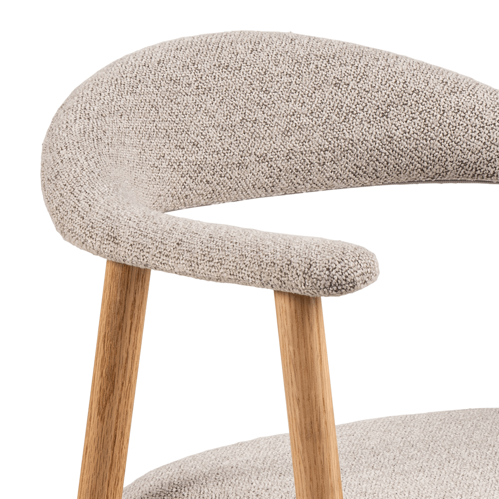 Armstoel COLETTE Monza Beige - Poot Eik Armstoel COLETTE Monza Beige - Poot Eik