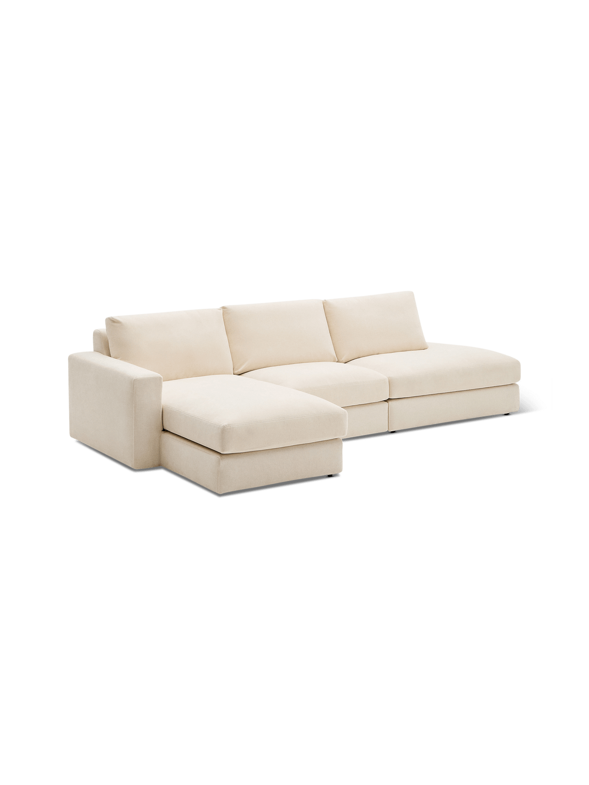 Hoeksalon Alea Beige Chenille Chaise longue links B340 cm