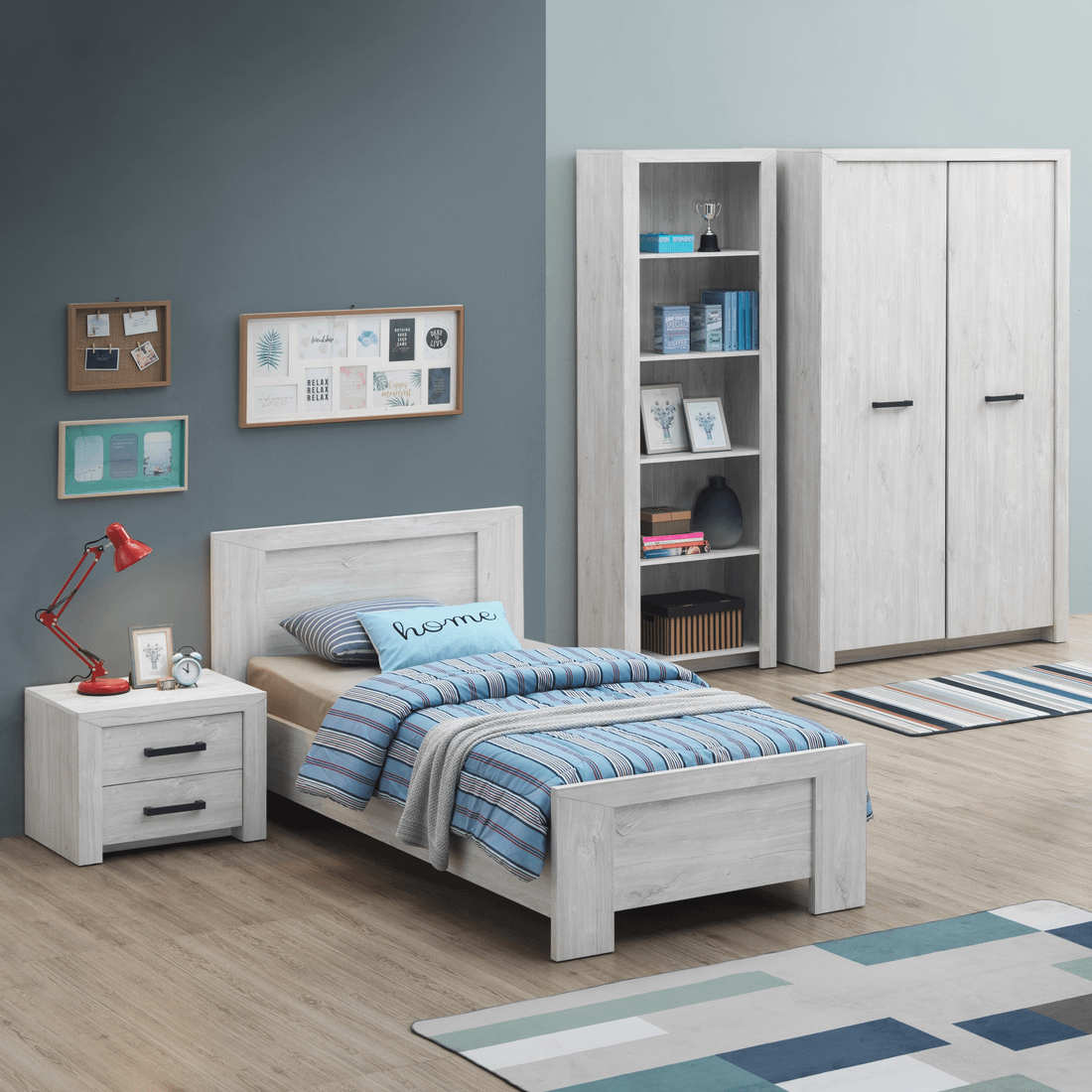 Bed POMPILIO White Oak 90x200 Bed POMPILIO White Oak 90x200