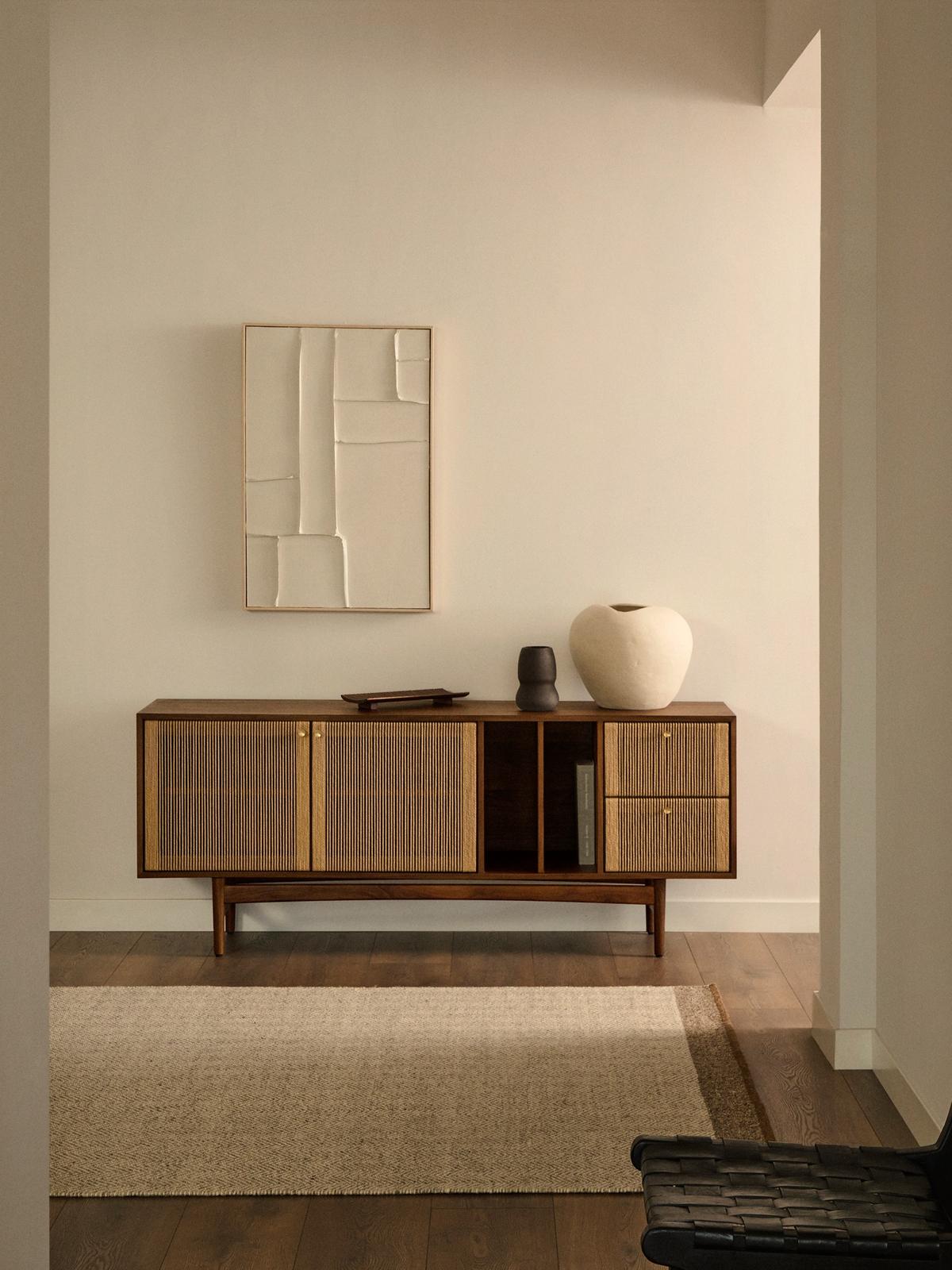 Nifelia jacquard wollen vloerkleed beige 200 x 300 cm