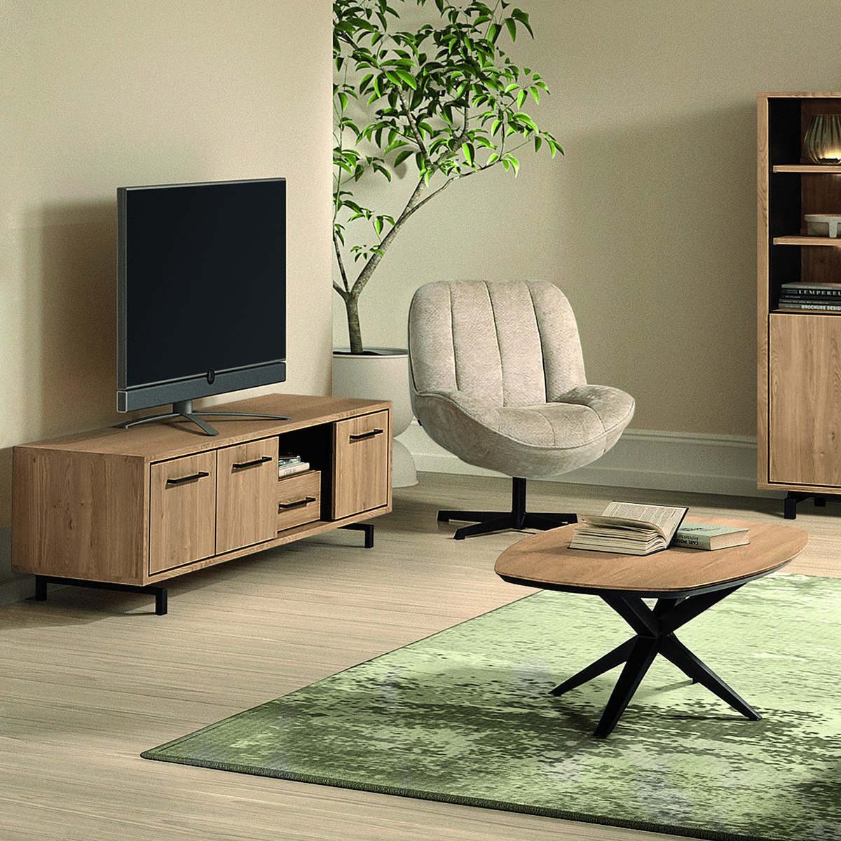 Tv-Meubel PICCADILLY Old Oak B200