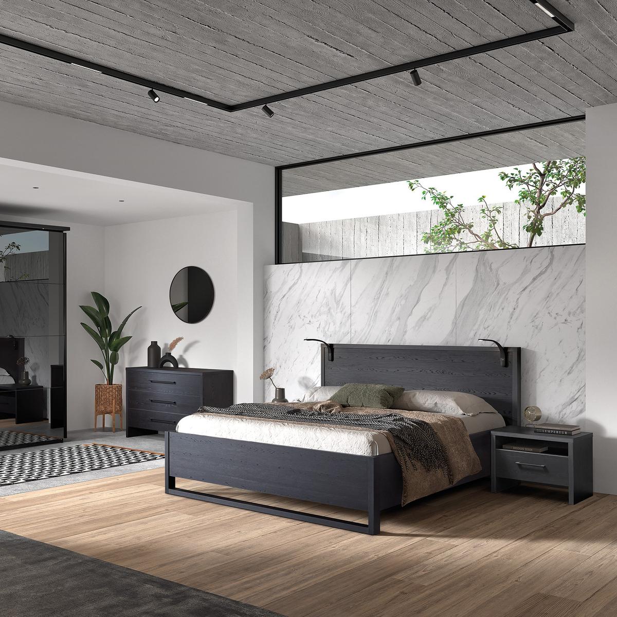 Bed WATFORD Nox Zwart 180x200