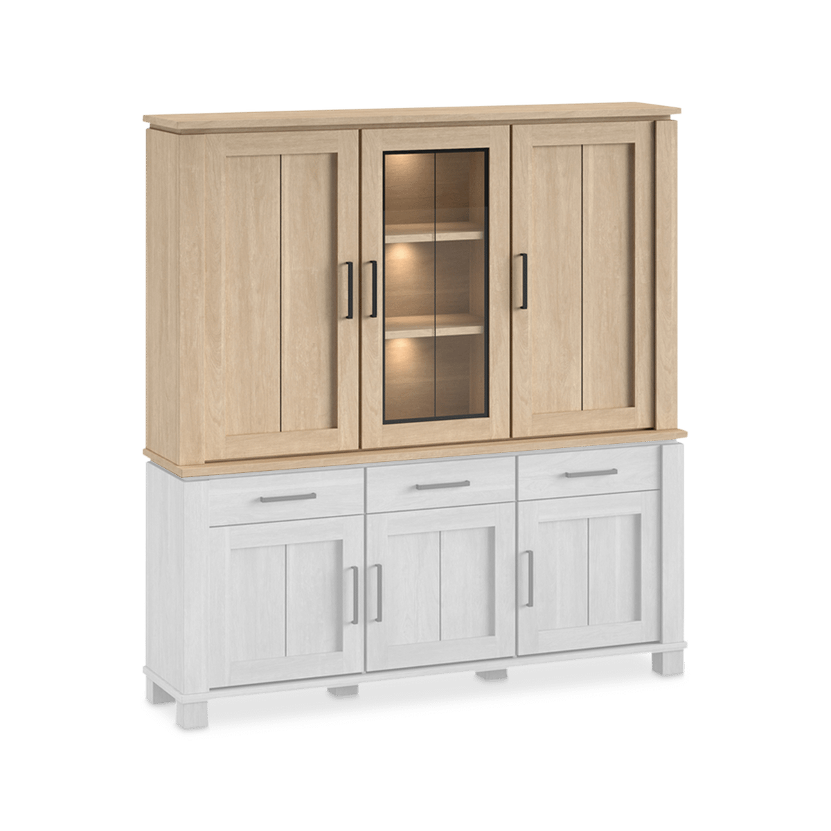 Opzetkast 2D/1D Glas BELMONTE Brushed Sand Oak B199