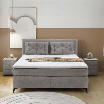 Boxspring NIEUWEGEIN 180X200 Chenille Grijs Boxspring NIEUWEGEIN 180X200 Chenille Grijs