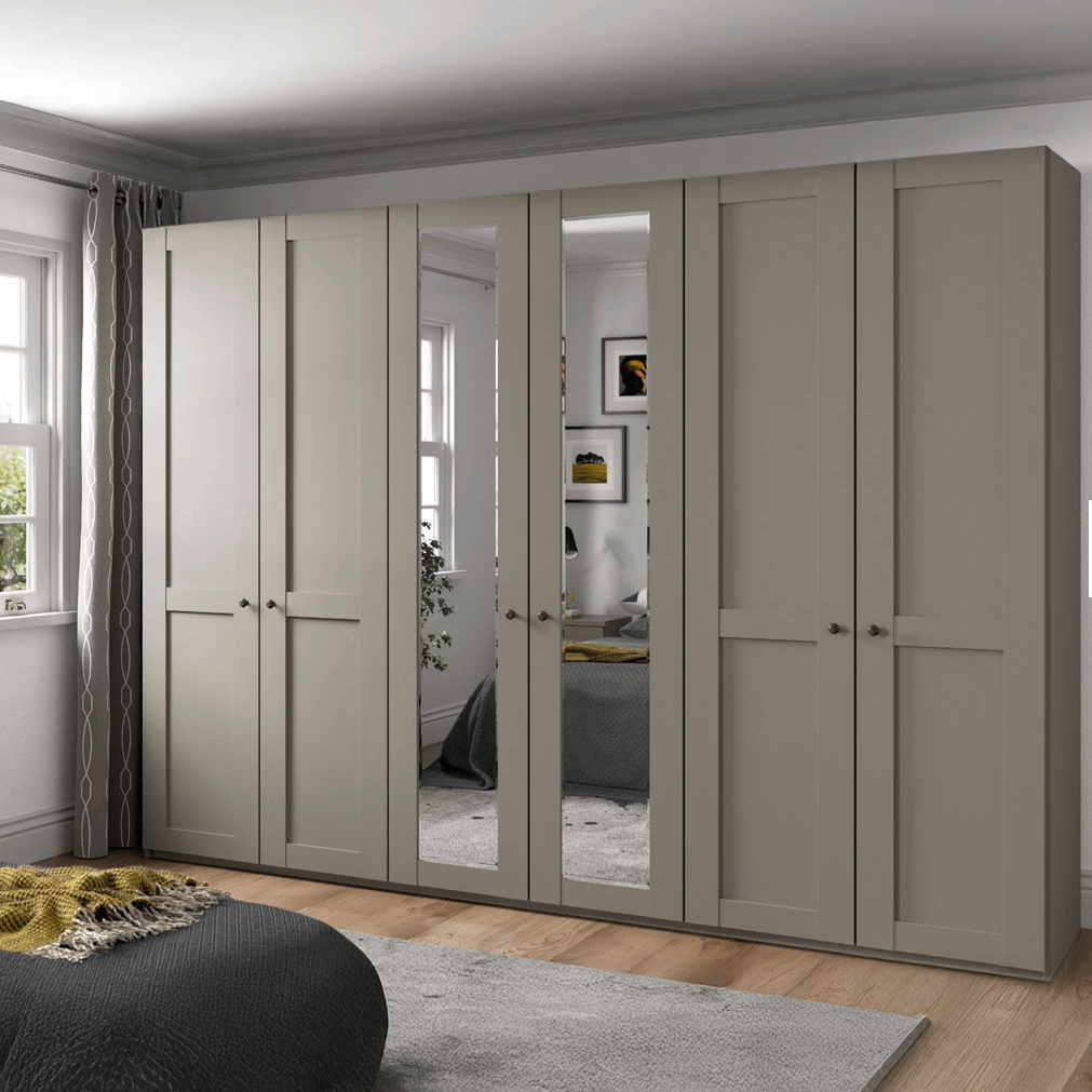 Kleerkast NAVAN B300 3xSpiegel Kiezelgrijs