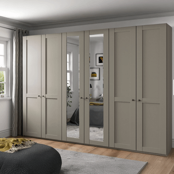 Kleerkast NAVAN B300 3xSpiegel Kiezelgrijs Kleerkast NAVAN B300 3xSpiegel Kiezelgrijs