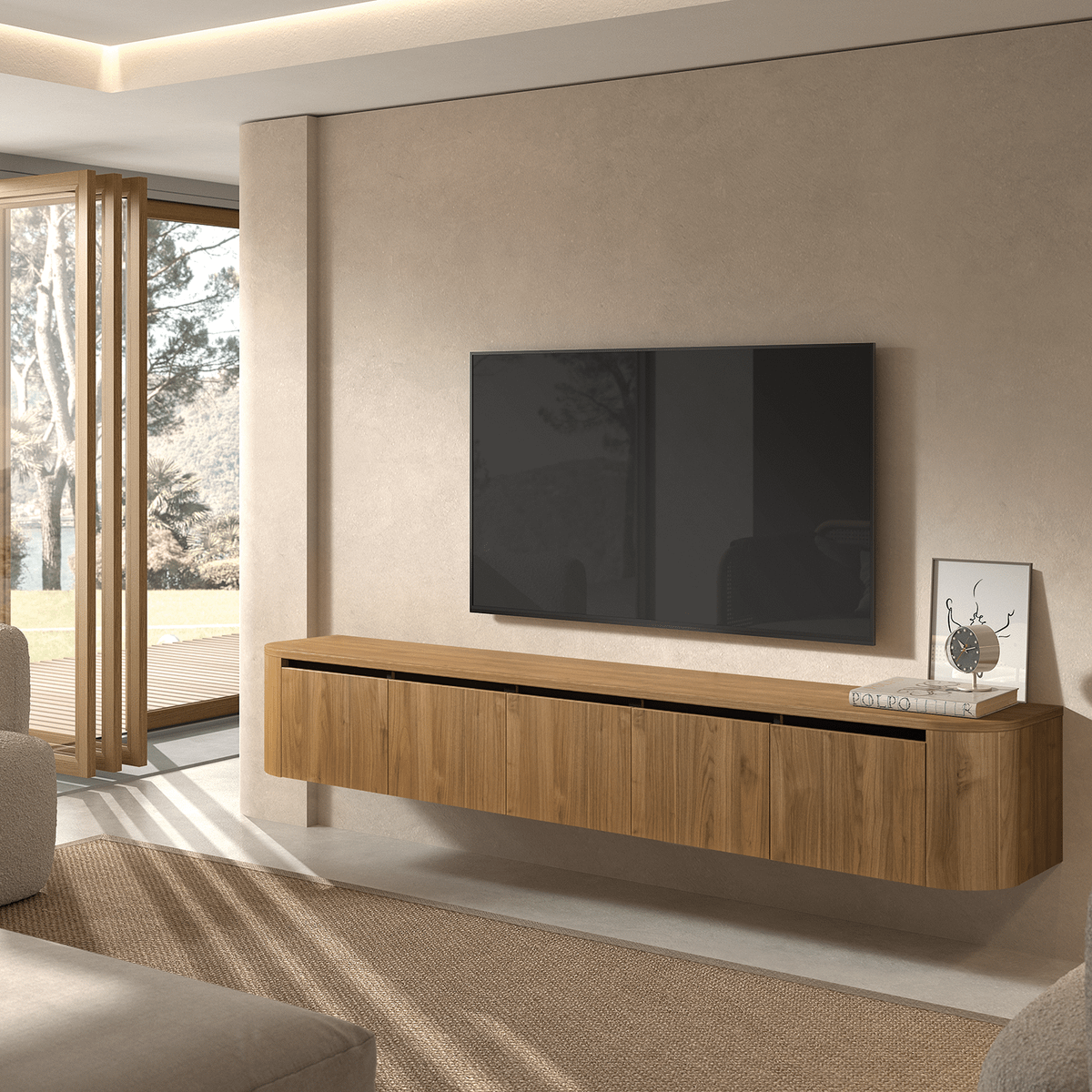 Tv-Meubel Hang/Poot DOLORES Licht Notelaar B243