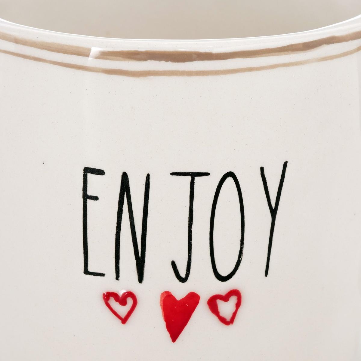 Mok ENJOY/COFFEE Wit/Zwart Ass.