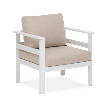 Fauteuil VITERBO Wit/Beige  Fauteuil VITERBO Wit/Beige