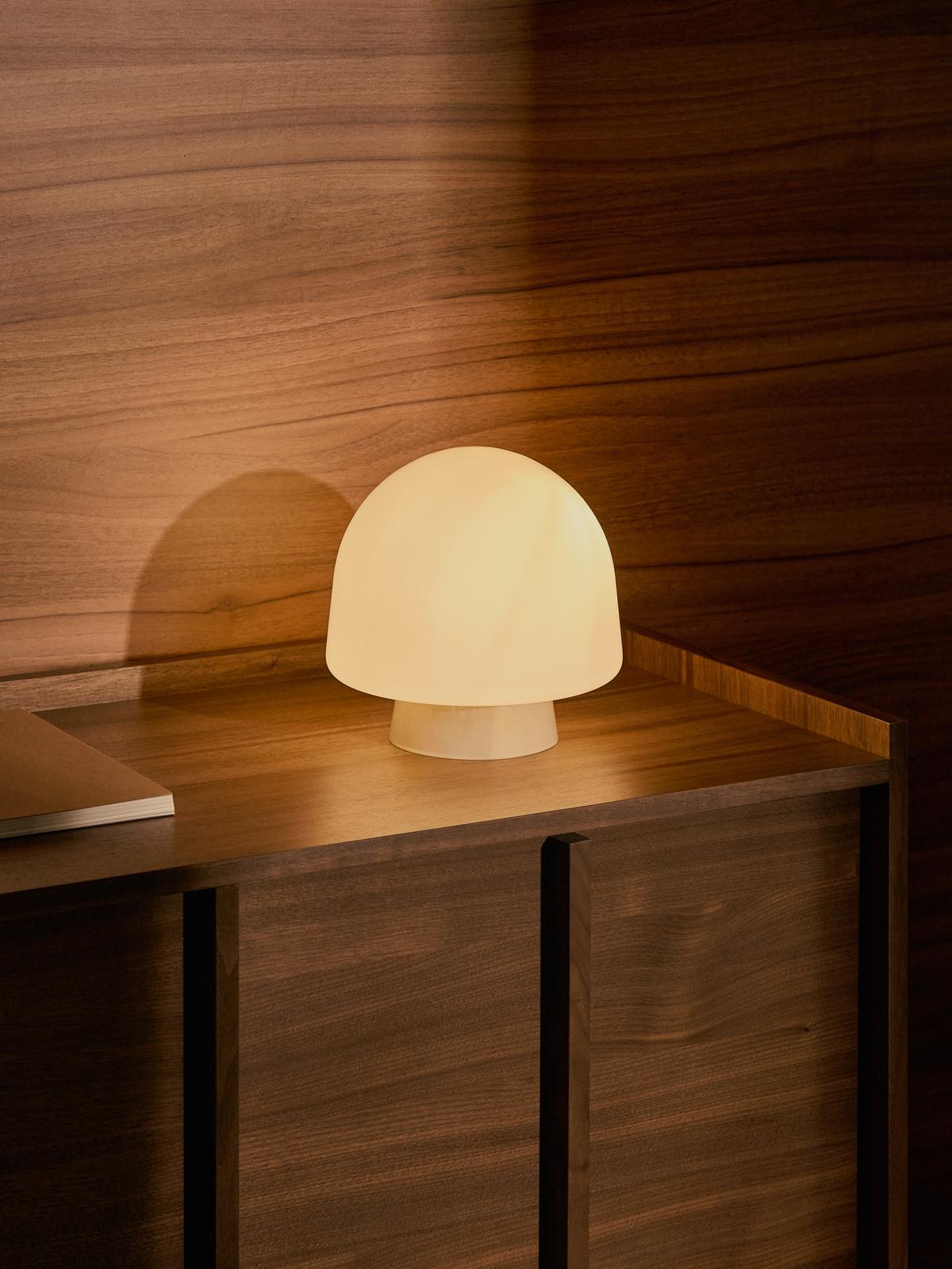 Reig tafellamp van grijs glas