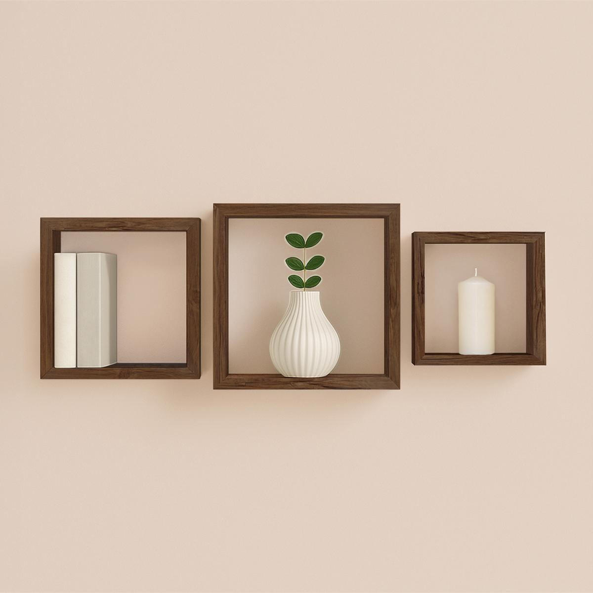 Wandplank S/3 ONNIU Bruin vierkant