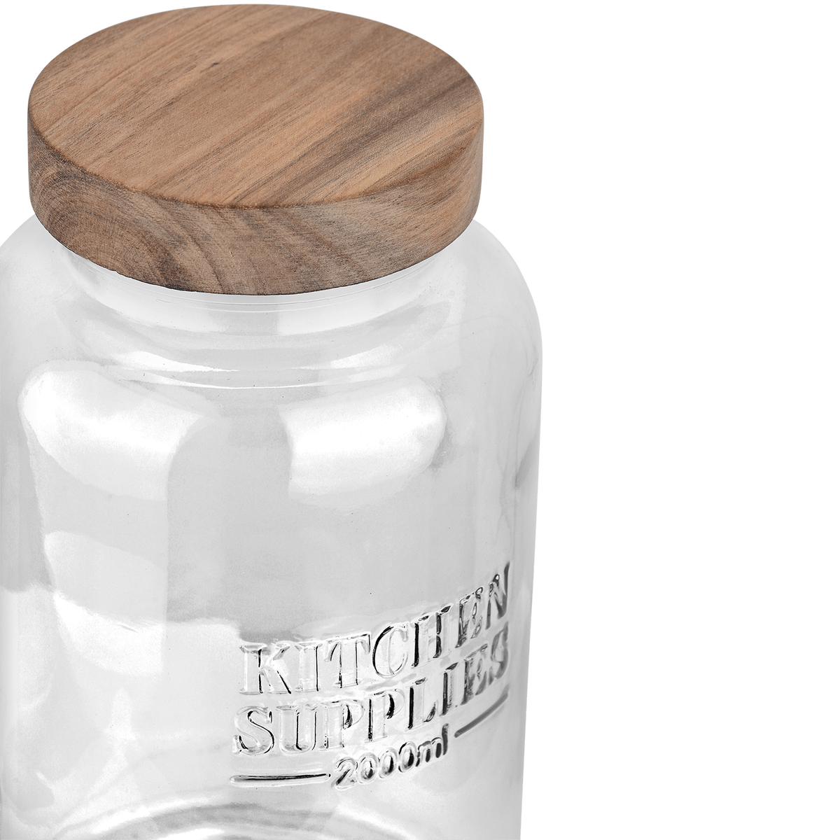 Voorraadpot DOROTA 2L Glas/Hout