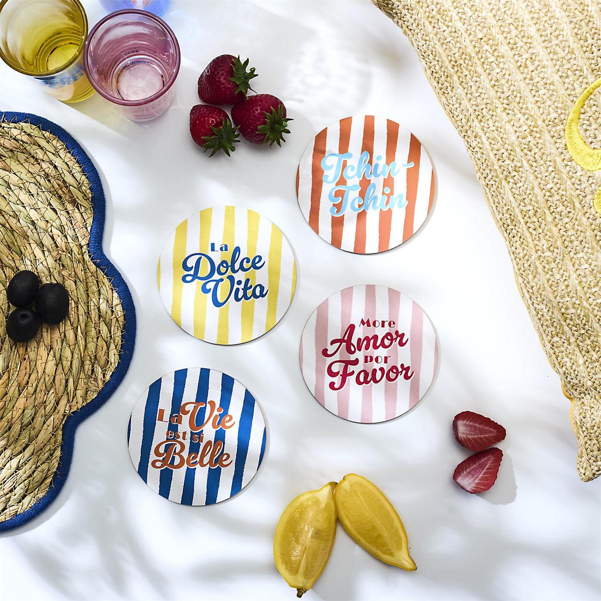 Glasonderzetters S/4 DOLCE VITA Multi