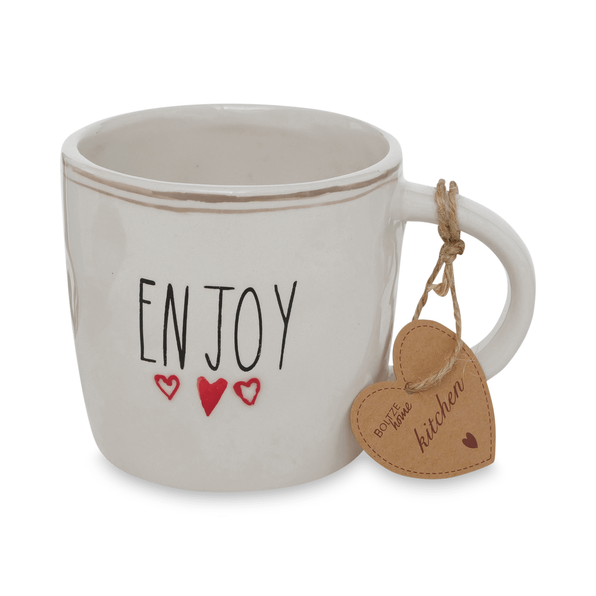 Mok ENJOY/COFFEE Wit/Zwart Ass.