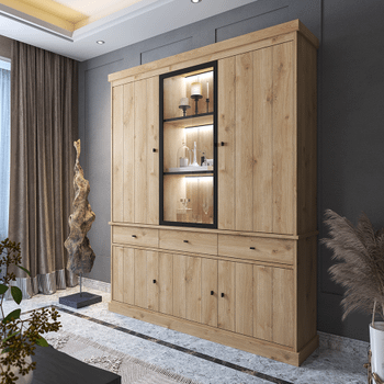 Vitrinekast CASTELLO B182 Lichte Eik Vitrinekast CASTELLO B182 Lichte Eik