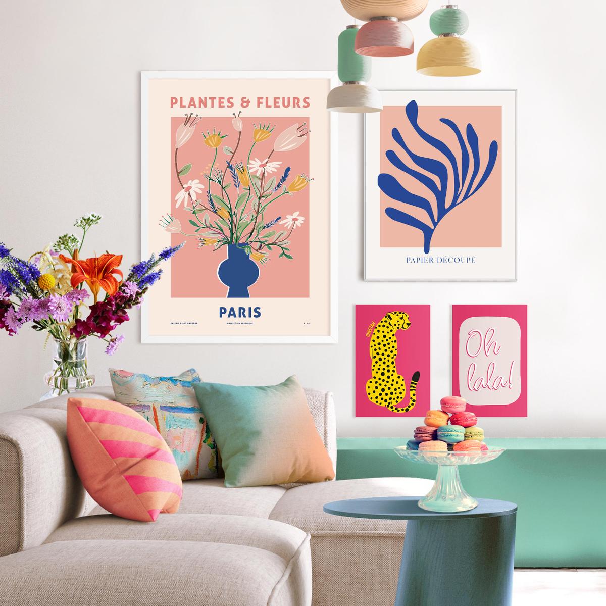 Frame BLUE VASE Wit 50x70