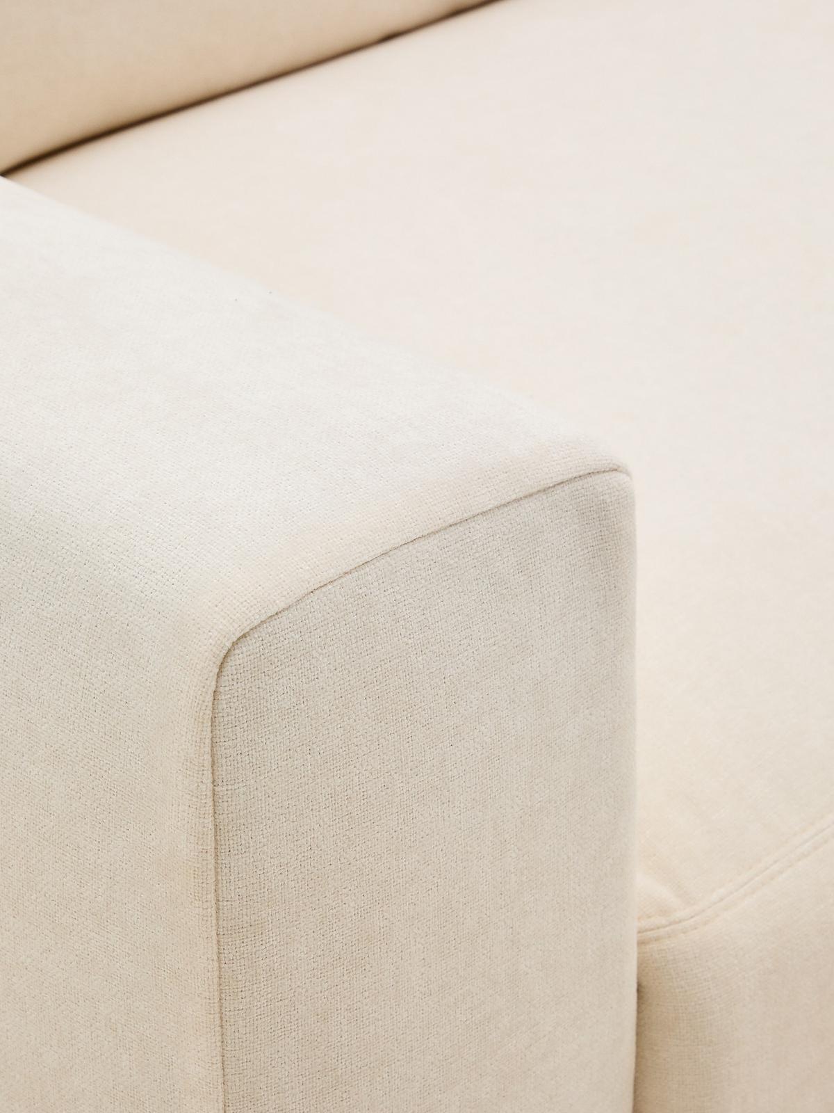 Hoeksalon Alea Beige Chenille Chaise longue rechts B310 cm