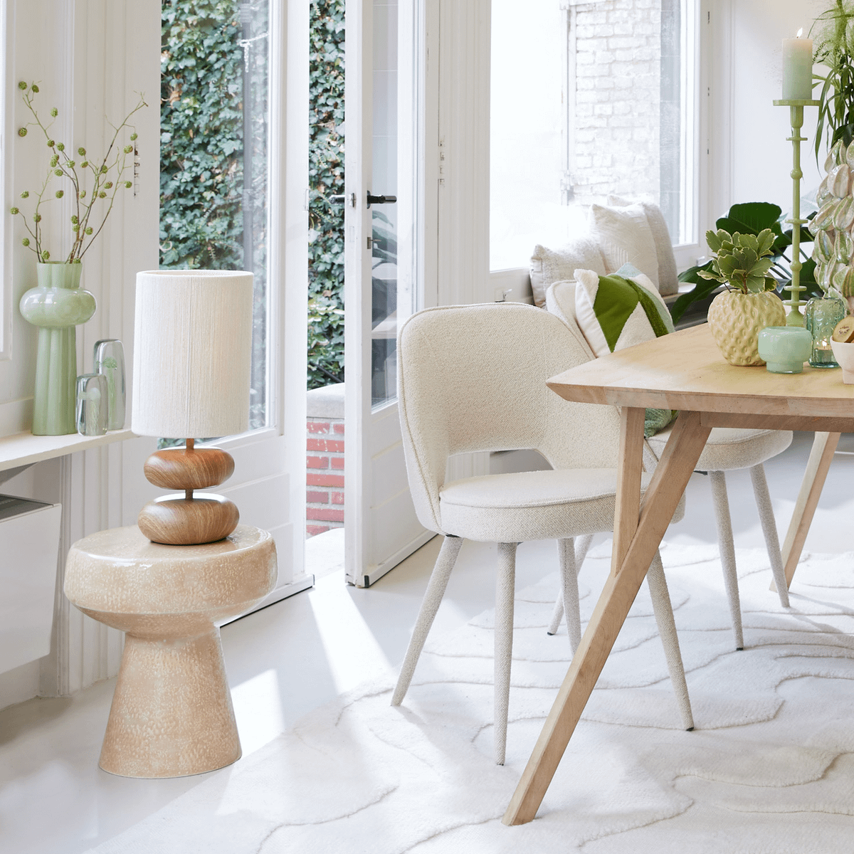 Tafellamp DANIALO L Bruin/Touw