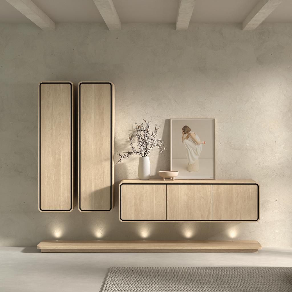 Tv-Meubel NESTOR Eik/Zwart B163