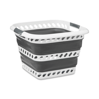 Wasmand LAUNDRIK S Plooibaar Wit/Grijs Wasmand LAUNDRIK S Plooibaar Wit/Grijs