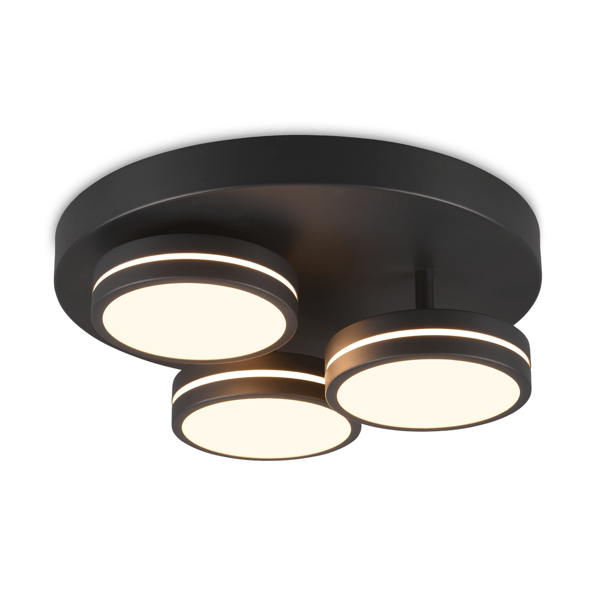 Plafonnier FRANKLIN 3Del. Rond Zwart