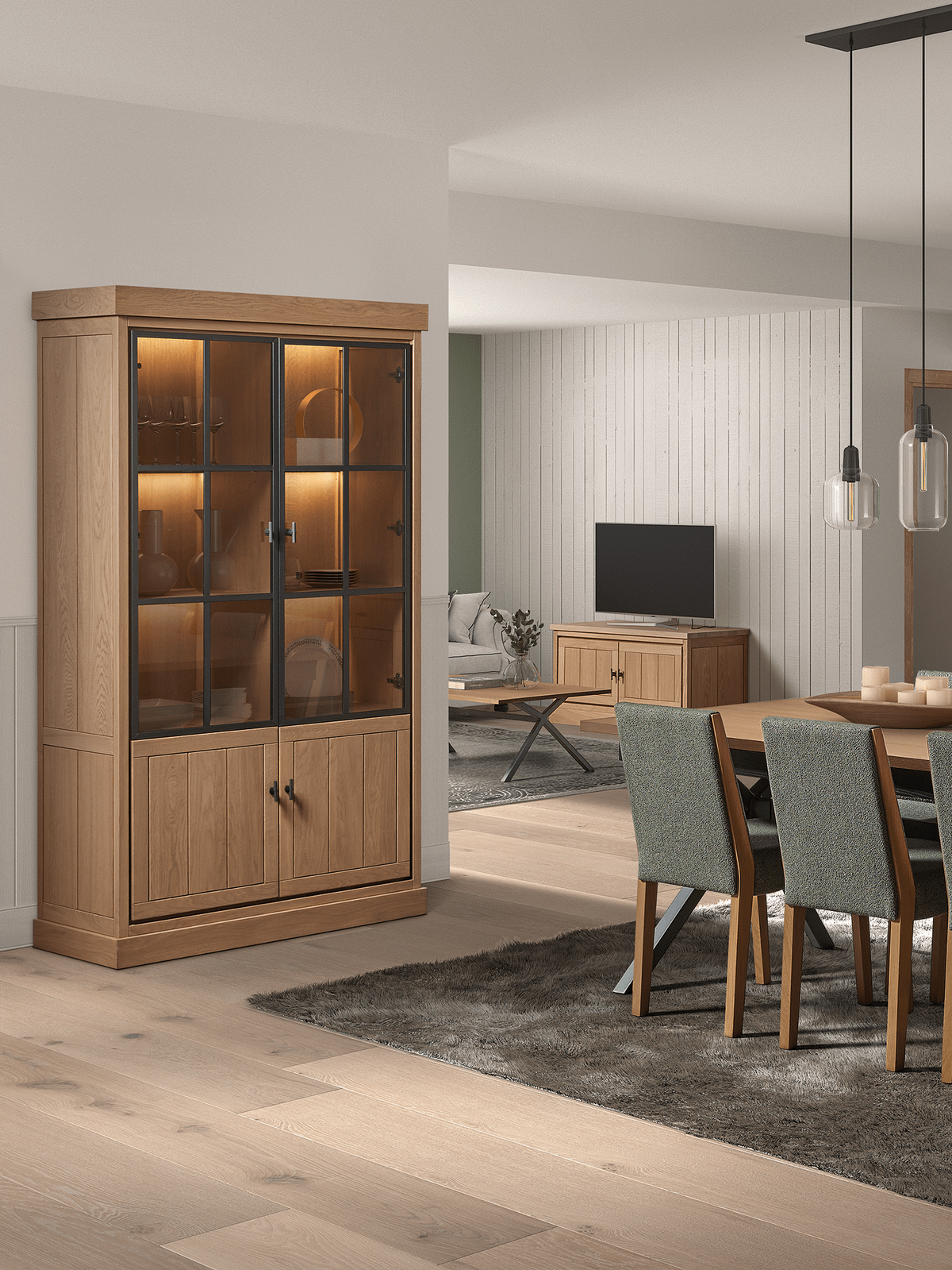 Vitrinekast Belloc Naturel Oak B112