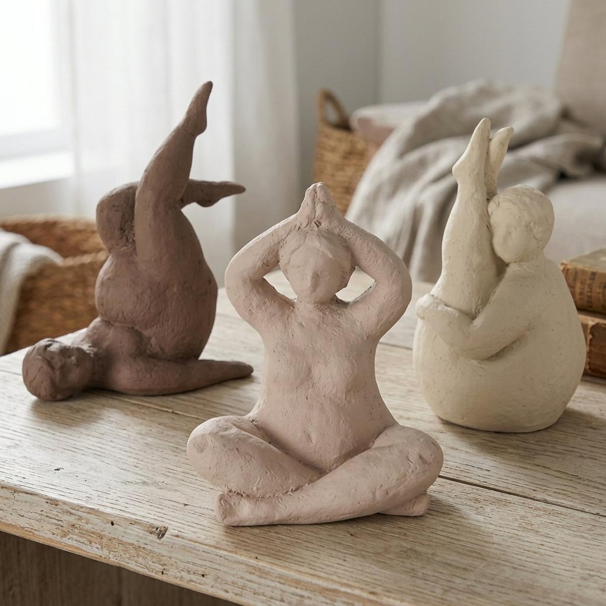 Vrouw YOGA Yogaposities Beige/Zand Ass.