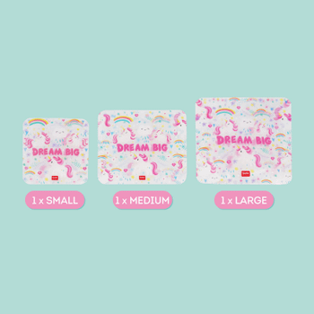 S/3 Reusable Snack Bags UNICORN S/3 Reusable Snack Bags UNICORN