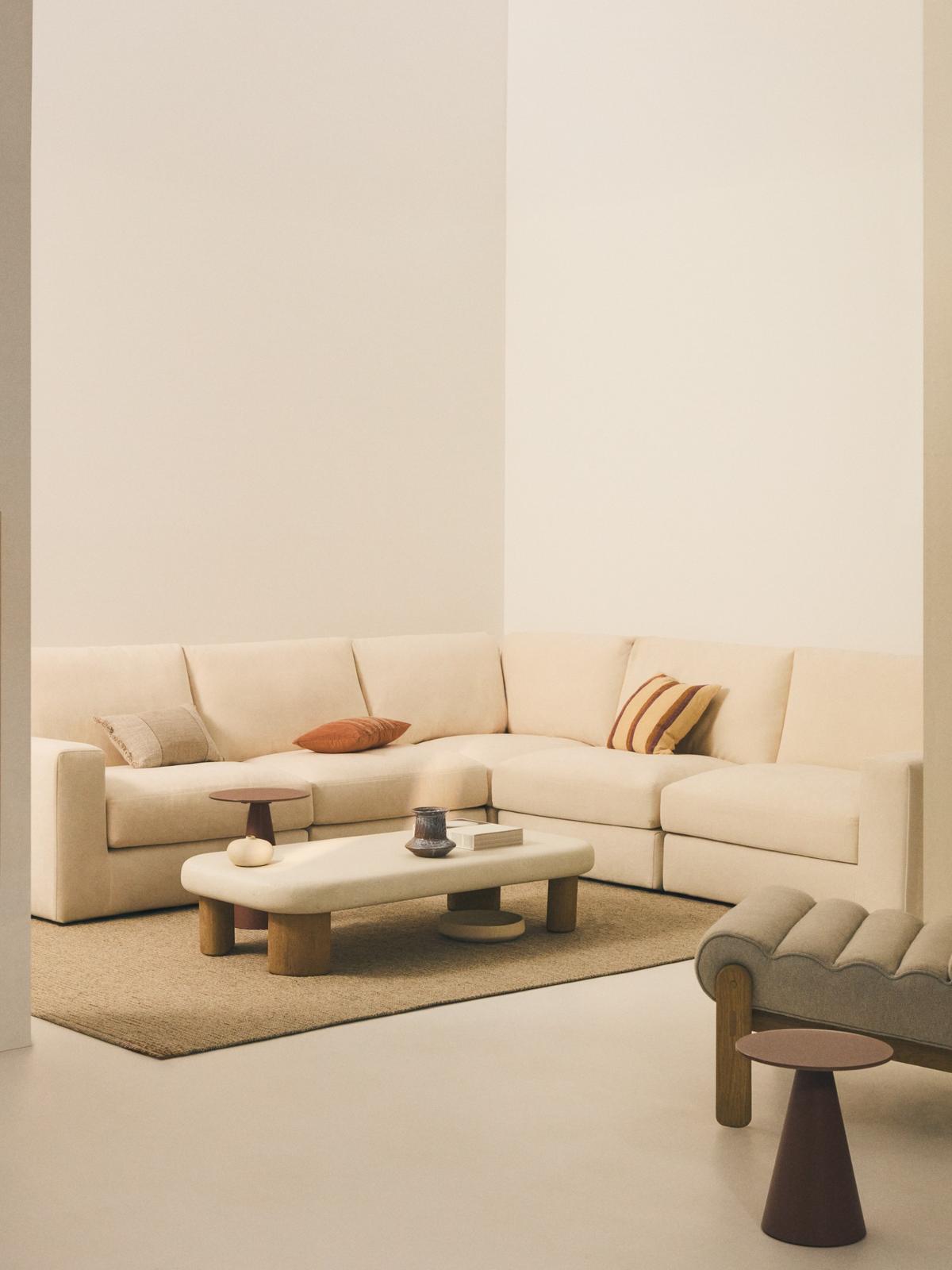 Hoeksalon Alea Beige Chenille 310 x 310 cm