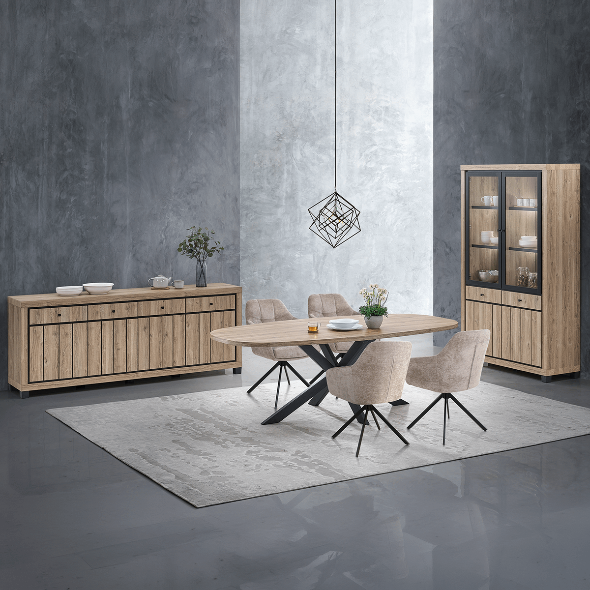 Glaskast MAKSIM Summer Oak B128