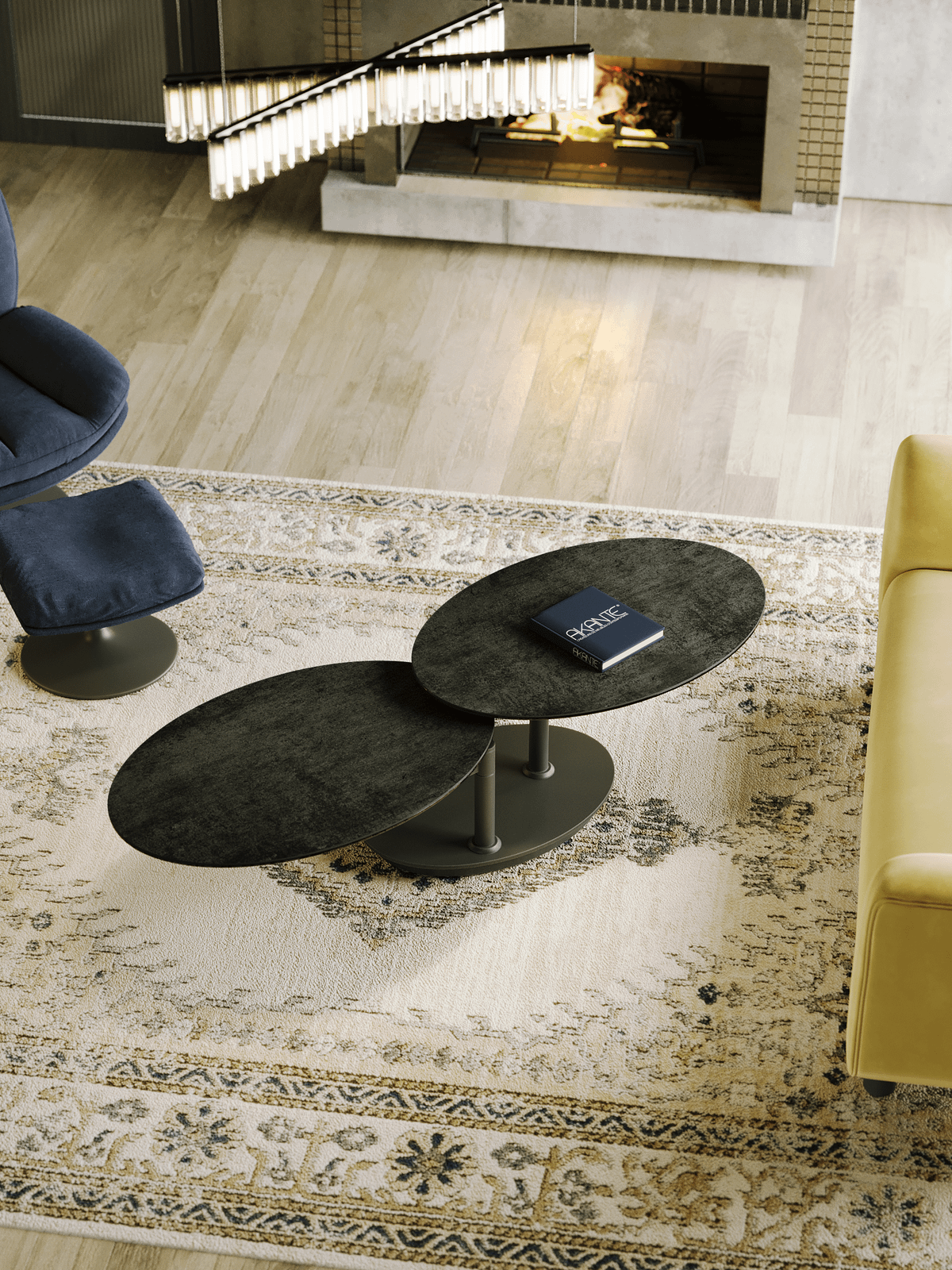 Salontafel Alba Roulette Keramiek Zwart