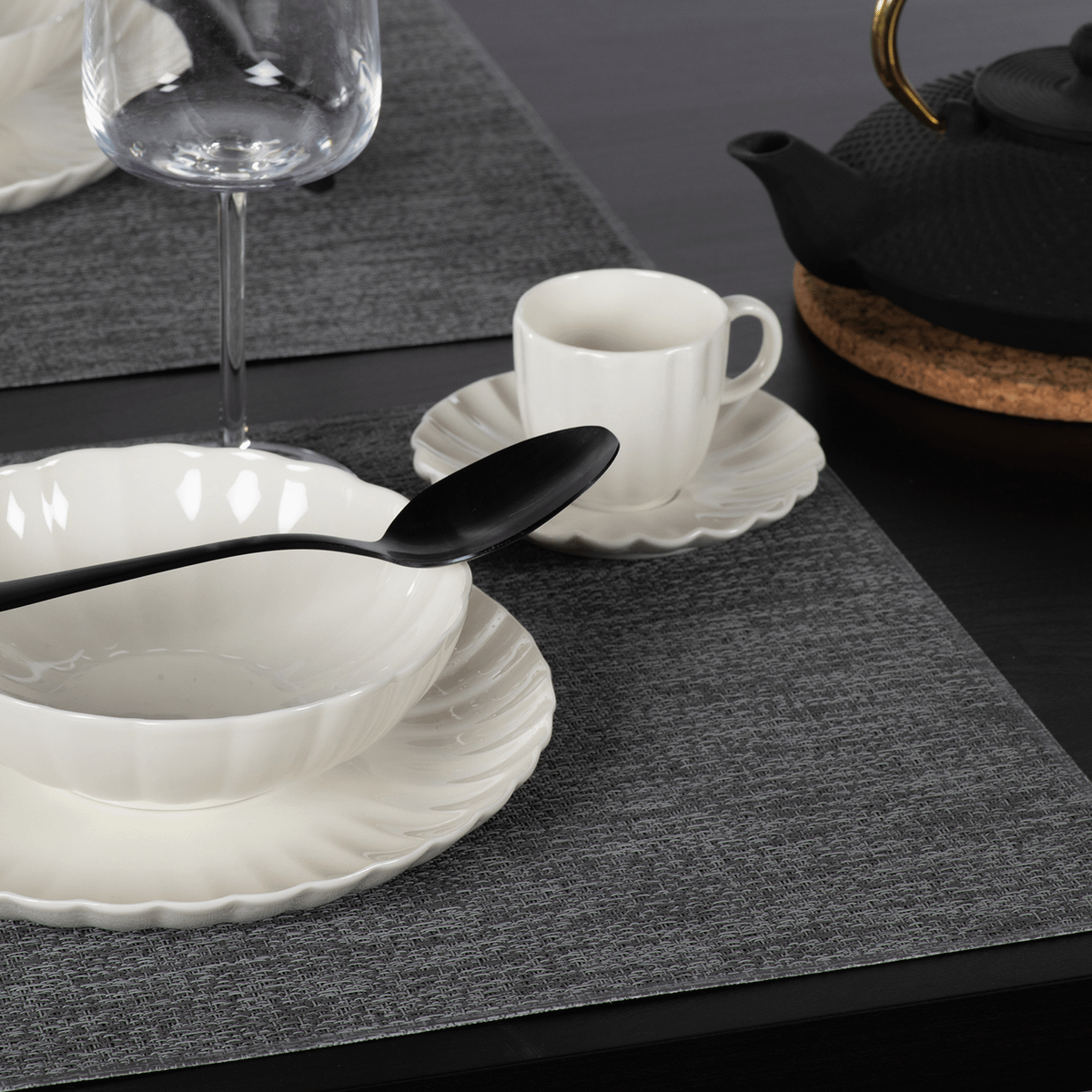 Placemat PUROS Rechthoek Donkergrijs