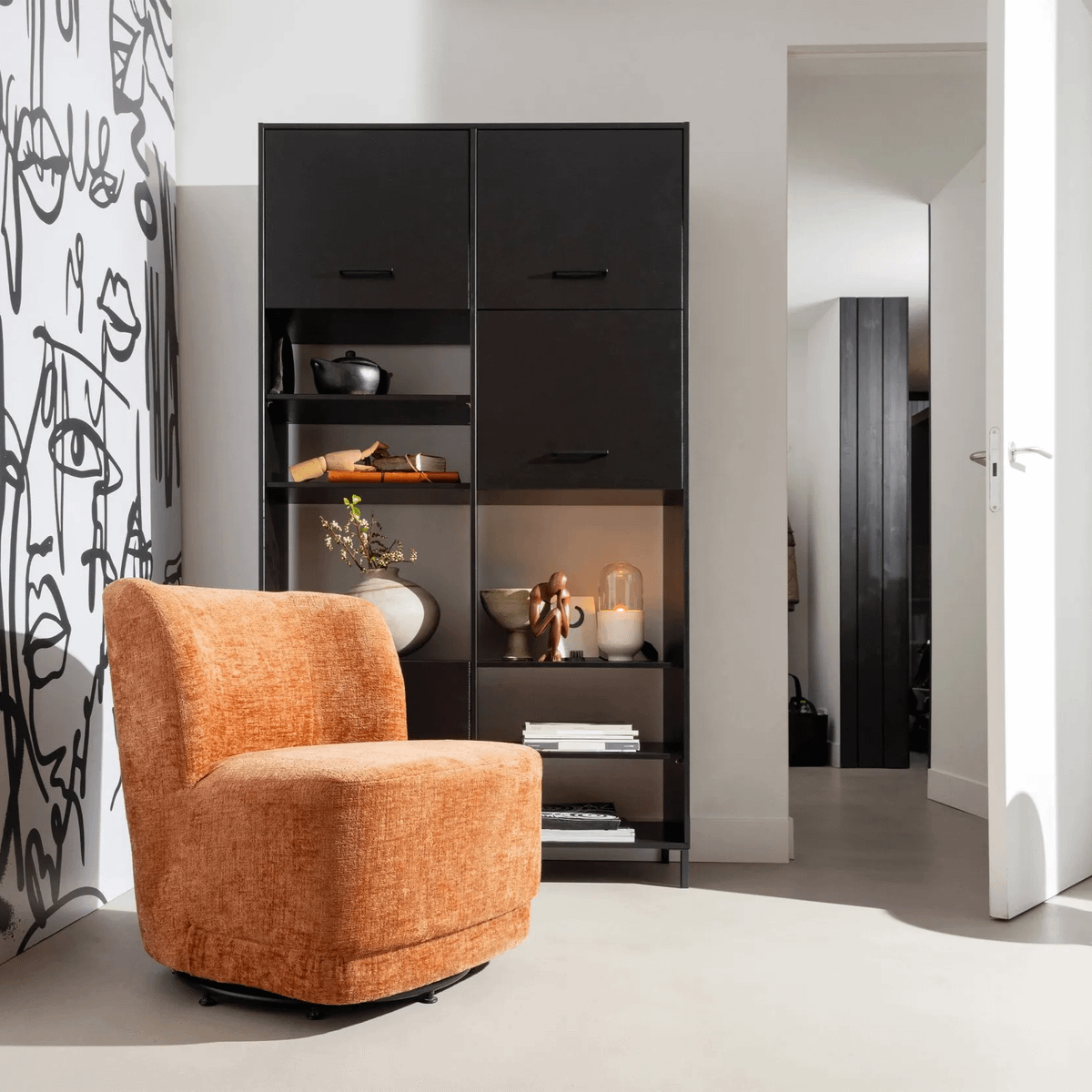 Draaifauteuil AMALIA Blossom Velvet