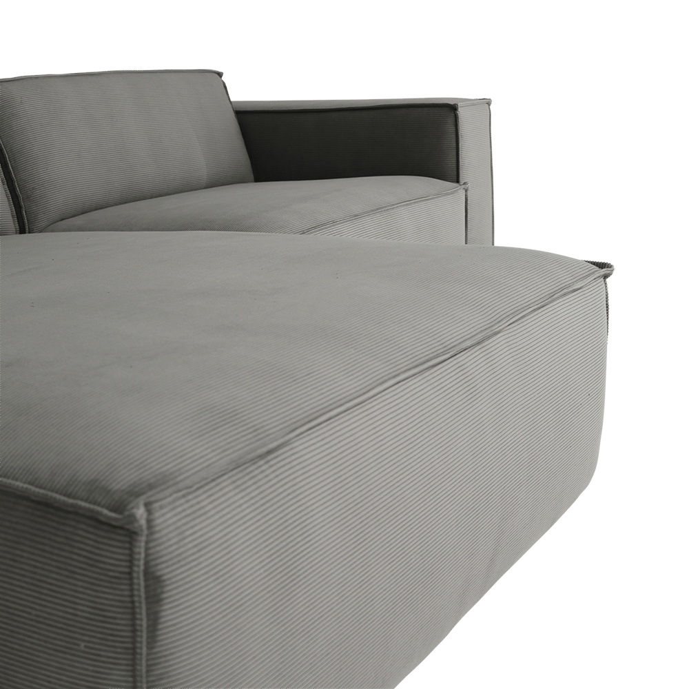 Hoeksalon MALTA Longchair Links Olijf Grijs