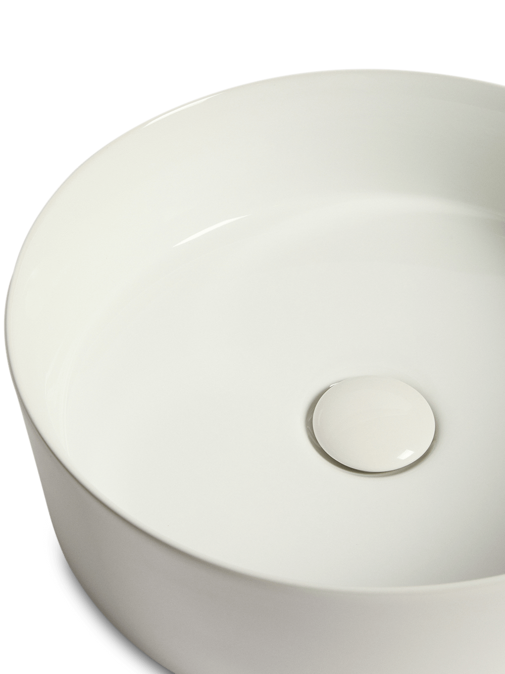 Opzetwastafel Ovara van wit geglazuurd keramiek ⌀36 cm