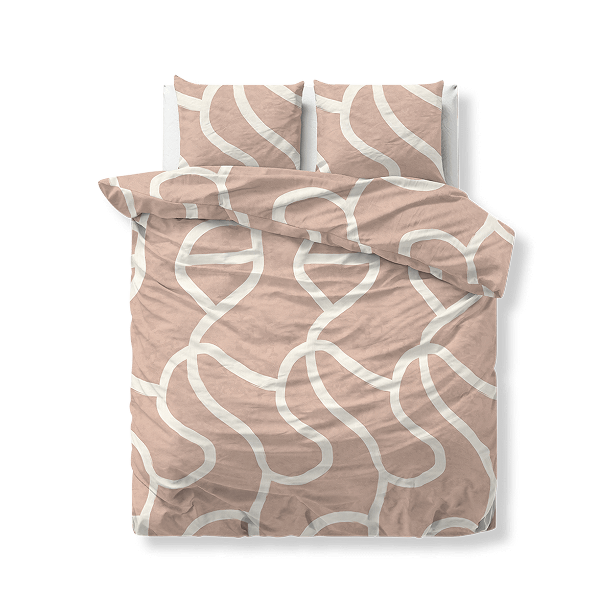 Dekbedovertrek CLAY CONTOURS 240 Perzikbruin