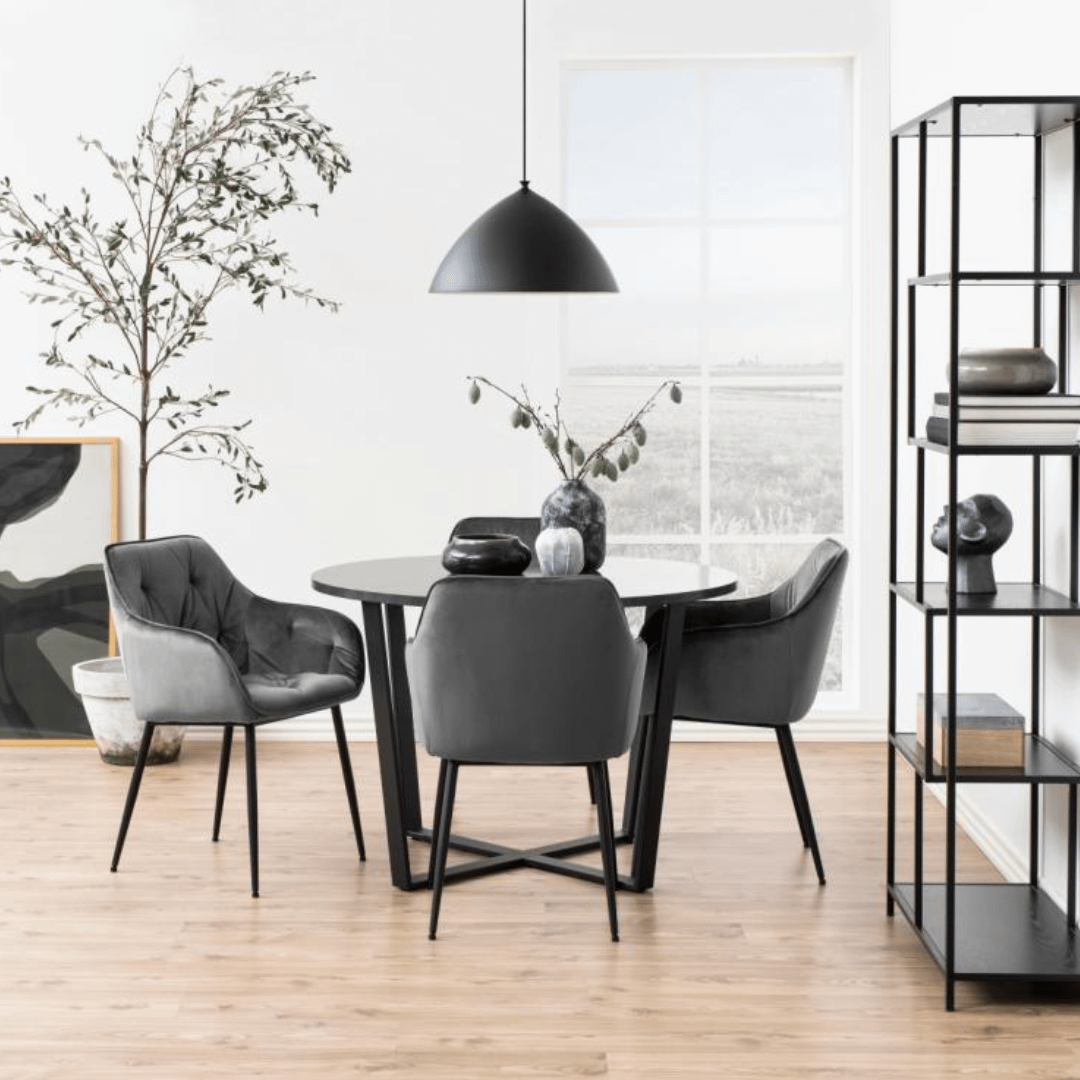 Eettafel MAITE Marble Black Ø110cm Eettafel MAITE Marble Black Ø110cm