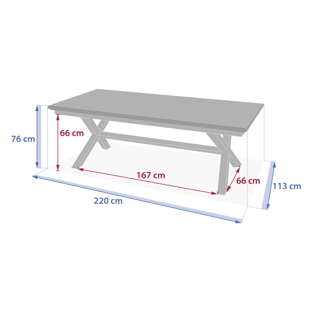 Tuintafel Verlengbaar CORTONA Beige 220/280x113