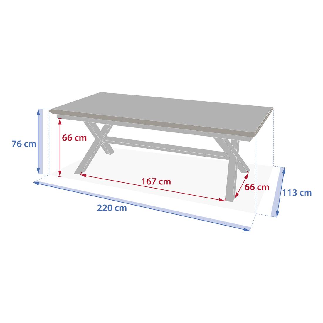 Tuintafel Verlengbaar CORTONA Beige 220/280x113 Tuintafel Verlengbaar CORTONA Beige 220/280x113