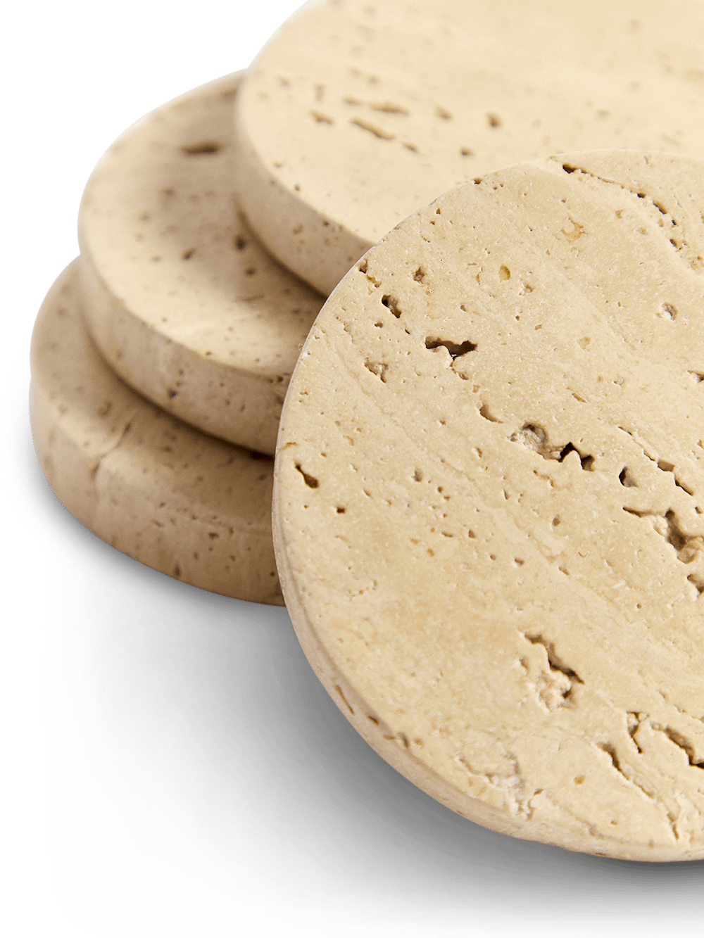 Zera set van 4 onderzetters van beige marmer