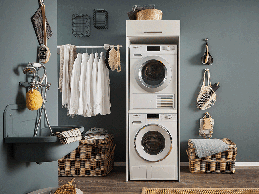 Wasmachinekast LAUNDRY H200 Wit Wasmachinekast LAUNDRY H200 Wit