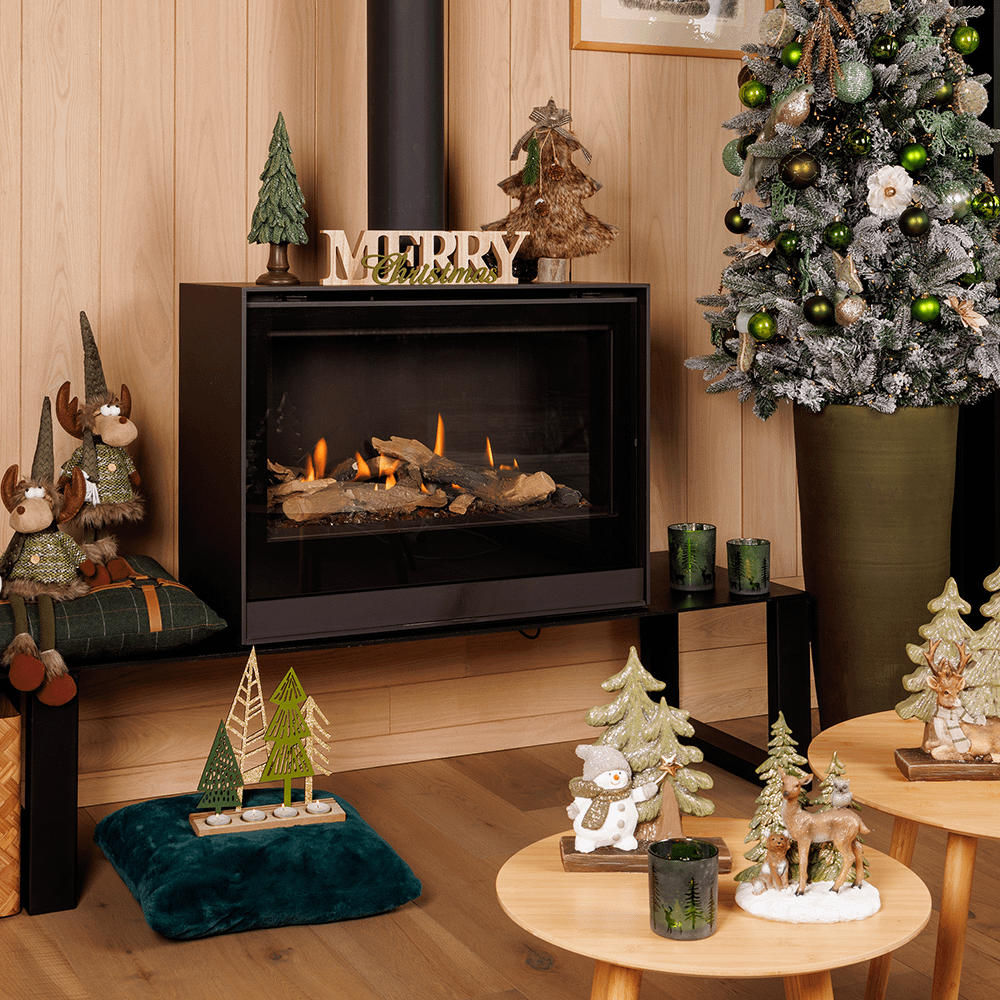 Decowoord MERRY CHRISTMAS Hout Naturel/Goud