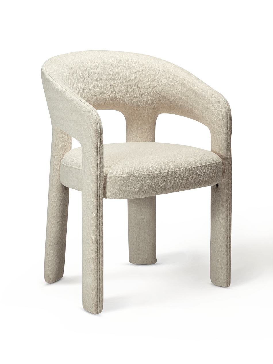 Splendor bouclé gestoffeerde stoel beige