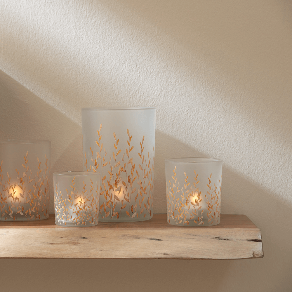 Theelichthouder SALLY Glas Oranje/Transp. XS