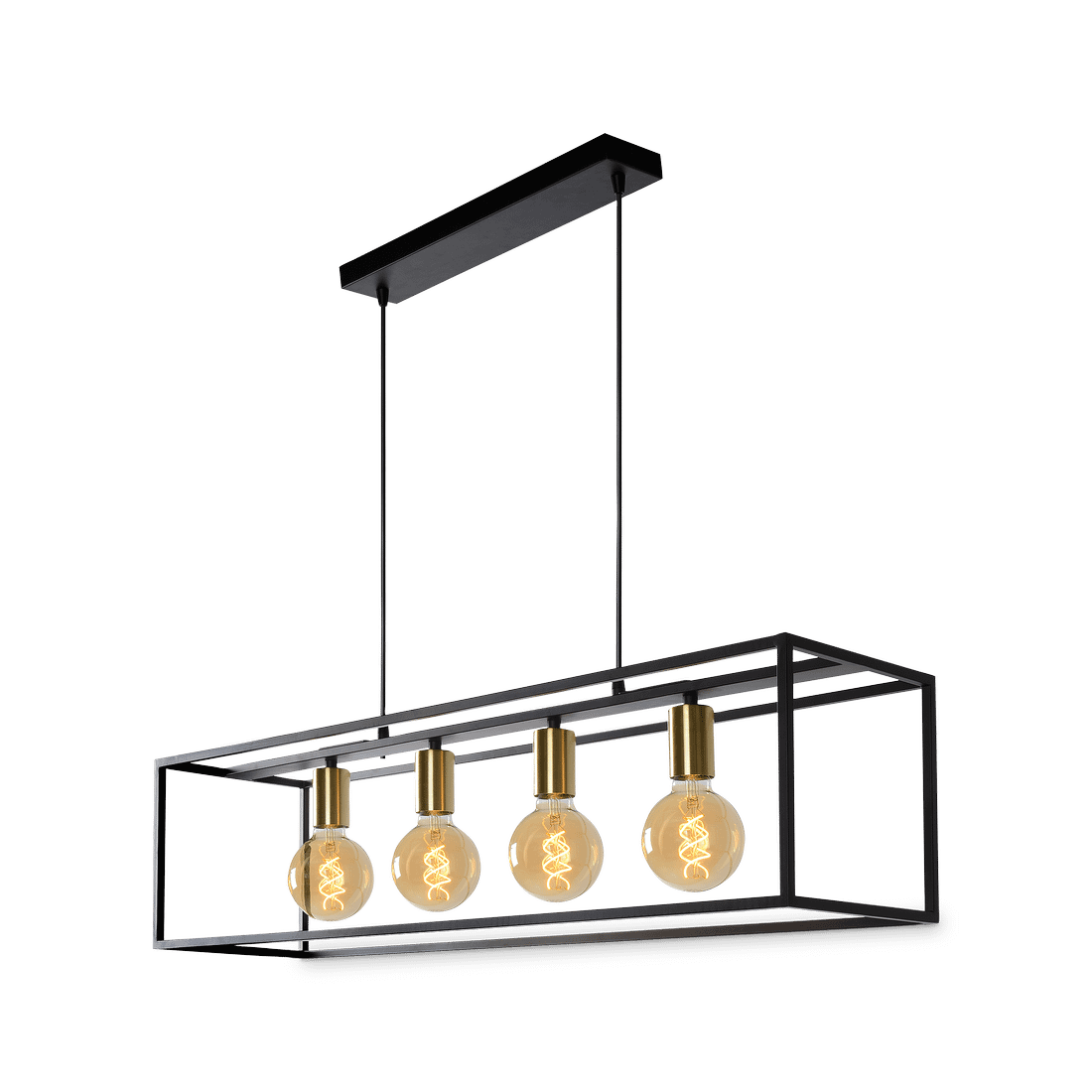 Hanglamp RUBEN 4-delig Zwart/Goud Hanglamp RUBEN 4-delig Zwart/Goud